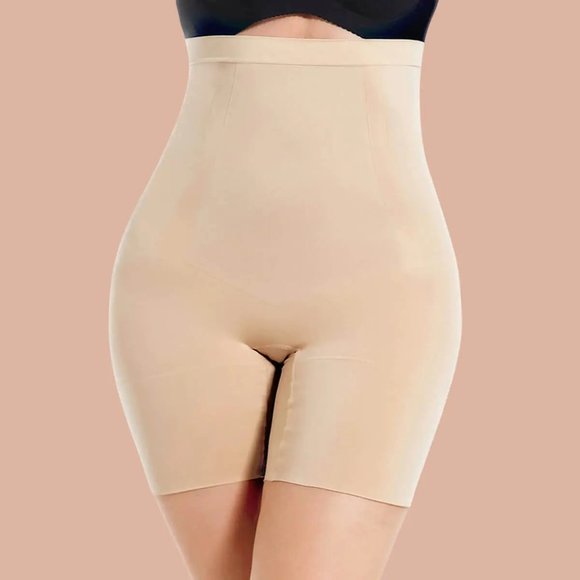 New SHAPERX High Waist Shorts Tummy Control Butt Enhancer, Beige, sz XL - Picture 3 of 7